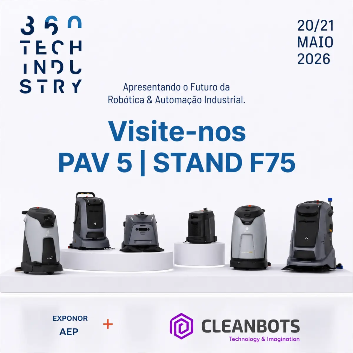 Cleanbots na 360 Tech Industry 2026 – Visite-nos no Pav 5 | Stand F75